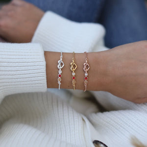 Ties of the Heart - Personalized Adjustable Birthstone Bracelet