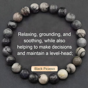 Natural Stone Agate Crystal Beaded Bracelet, Tiger Eye Stone Bracelet