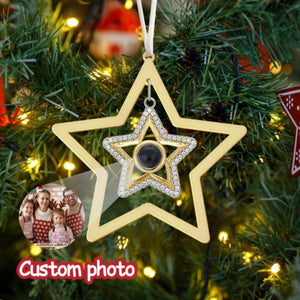 Personalized Photo Projection Snowflake Christmas Gifts Ornament