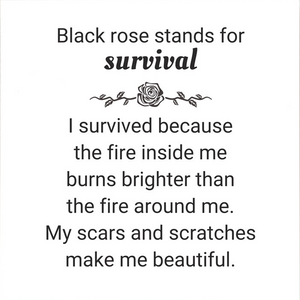 Burned and Survived Black Rose Self-Love Ring