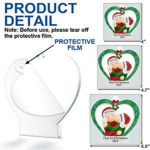 Our 1st Christmas Kisses Couple - Personalized Custom Shaped Acrylic Ornament