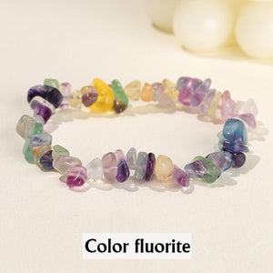 Natural chakra bracelet ,Colored bead bracelet ,Crystal stone piece elastic