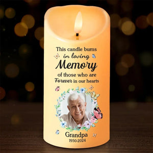 This Candle Burns In Loving Memory - Memorial Personalized LED Candle