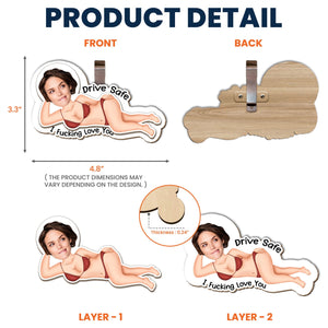 Drive Safe - Funny Gifts For Husband, Wife - Personalized Wooden Photo Car Visor Clip