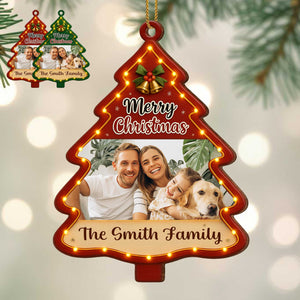 Merry Christmas Personalized Tree Wood Ornament