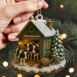 Create Your Own Personalized Dairy Farm, Custom Wood Ornament, Gift For Farm Enthusiasts