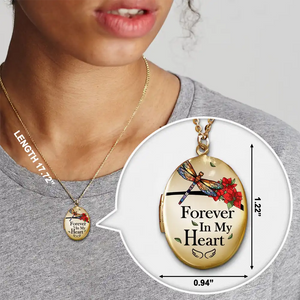 Custom Photo Memorial In Loving Memory Locket Necklace, Forever In My Heart