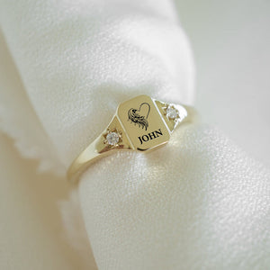 I'm A Mother To A Son With Wings - Engraved Name Personalized Ring