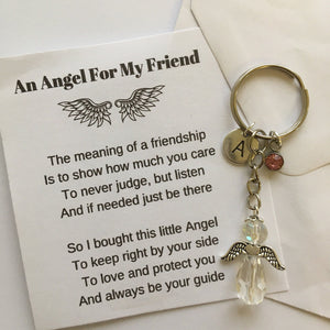 Protection Angel Personalized Guardian Angel Keychain, Best Friend Gift Idea