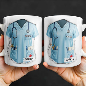 Celebrate Your Favorite Nurse, Nurse Uniform And Medical Tools, Personalized Coffee Mug, Gift For Nurses