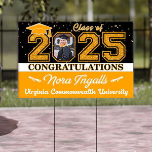 Personalized Custom Photo Congratulations Class Of 2025 Graduation Yard Sign