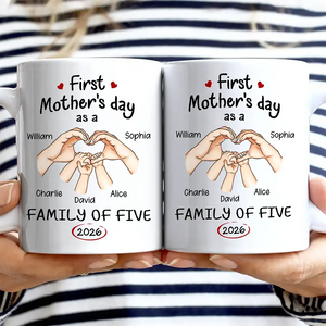New Family Gift β Personalized Mug "First Time Ever As A Family Of Three"