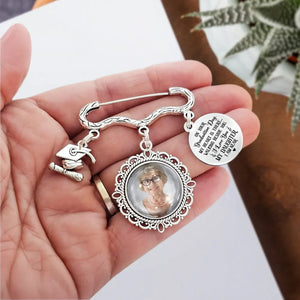My Heart Is There Walking Beside You - Personalized Photo Graduation Tassel Pin