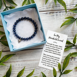 For My Wonderful Friend Bracelet, Lapis Friendship Bracelet With Card, Ladies Bracelet
