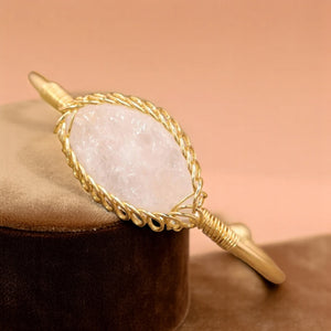 Elegant Amethyst Gold Cuff Bracelet For Her