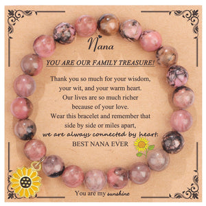 Hand Woven Bracelet With Gift Card, Healing Crystal Bracelet Mother's Day Gift