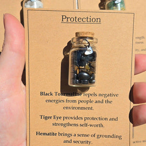 Personalized GOOD LUCK crystal chip bottle. Lucky charm. Crystals for new beginnings, exams, interview