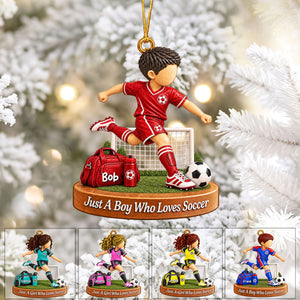 Personalized Soccer Boy Soccer Girl Christmas Ornament