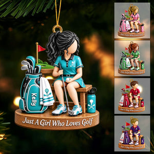 Personalized Golf Boy Golf Girl Christmas Ornament