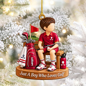 Personalized Golf Boy Golf Girl Christmas Ornament