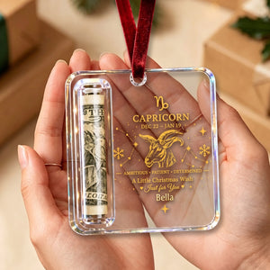Custom Name – Personalized Zodiac Christmas Cash Ornament