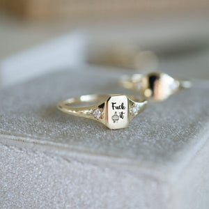 Personalized Birthstone Square Ring