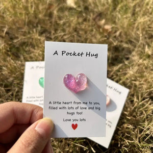 Pocket Hug Heart Token with Inspirational Greeting Card,Ideal Gift for Mother's Day