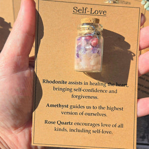 Personalized GOOD LUCK crystal chip bottle. Lucky charm. Crystals for new beginnings, exams, interview