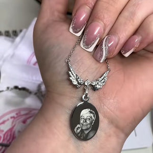 Personalized Photo Guardian Angel Necklace