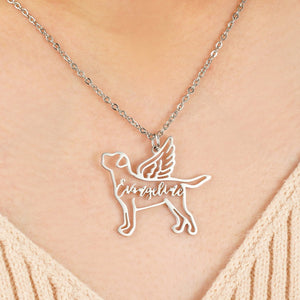 Engraved Name Personalized Dog Breed Charm Pet Memorial Necklace