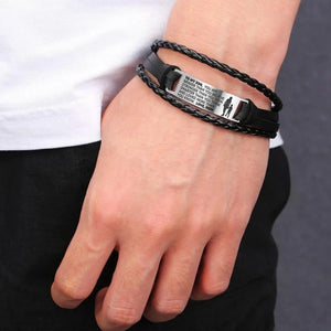 To My Son/Daughter Leather Bracelet From Mom and Dad