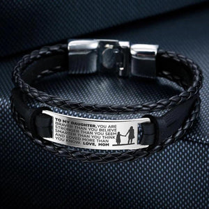 To My Son/Daughter Leather Bracelet From Mom and Dad