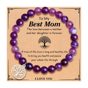 Hand Woven Bracelet With Gift Card, Healing Crystal Bracelet Mother's Day Gift