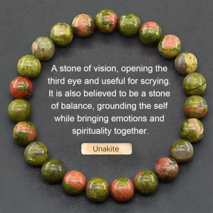 Natural Stone Agate Crystal Beaded Bracelet, Tiger Eye Stone Bracelet