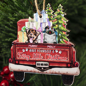 Have Yourself A Furry Little Christmas - Custom Shaped Wooden Ornament - Dog Lover, Cat Lover Gift
