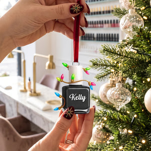 Nail Polish Christmas Acrylic Ornament - Personalized Gift For Nail Artist
