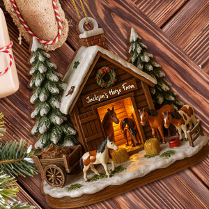 Customize Your Own Charming Horse Farm Ornament Personalized Wood Ornament Gift For Horse Lovers