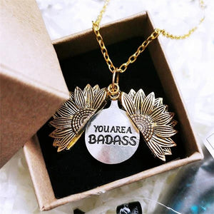 You Are A Badass-Sunflower Necklace
