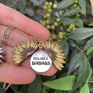 You Are A Badass-Sunflower Necklace