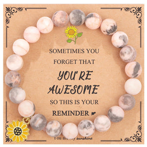 Hand Woven Bracelet With Gift Card, Healing Crystal Bracelet Mother's Day Gift