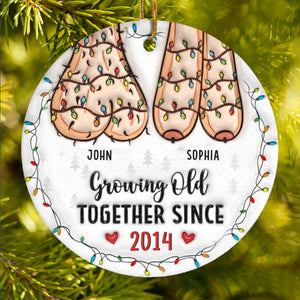 Couple Personalized Custom 3D Inflated Effect Printed Ceramic Ornament