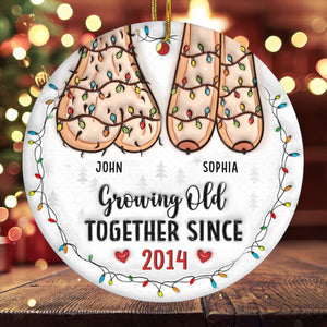 Couple Personalized Custom 3D Inflated Effect Printed Ceramic Ornament