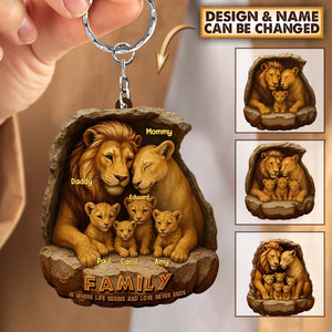 Personalized Gifts For Family Keychain- Custom 'Roaring Family' Keychain
