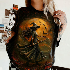 Custom Unisex T-shirt - Personalized Halloween Witchy Gifts For Besties, Sisters, BFF, Family, Yourself