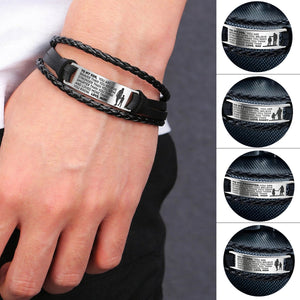To My Son/Daughter Leather Bracelet From Mom and Dad