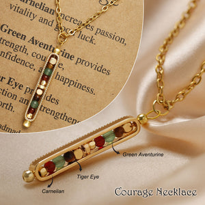 Small Stone Bead Pendant Card Necklace, Amethyst Collar Chain