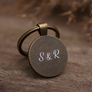 Custom Map Personalized Keychain Long Distance Relationship Gift for Couple