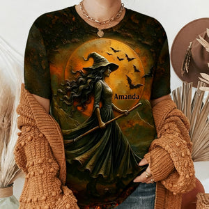 Custom Unisex T-shirt - Personalized Halloween Witchy Gifts For Besties, Sisters, BFF, Family, Yourself