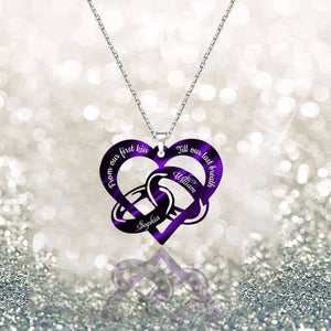 FROM OUR FIRST KISS TILL OUR LAST BREATH COUPLE RINGS PERSONALIZED Stainless Steel Necklace