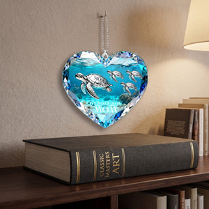 Sea Turtle Mom Personalized Acrylic Car Hanger Ornament